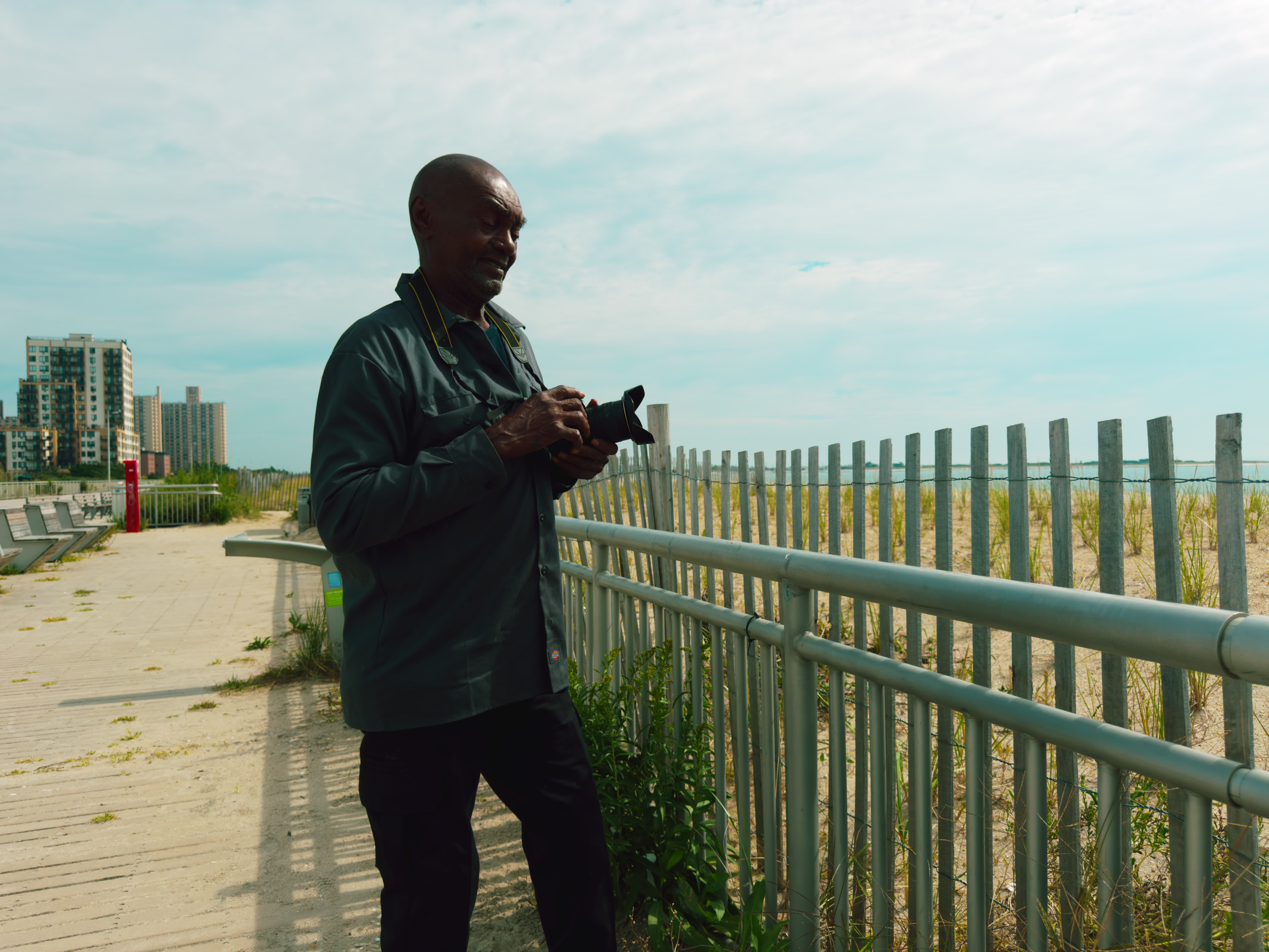 Kenneth Harris with camera, present day